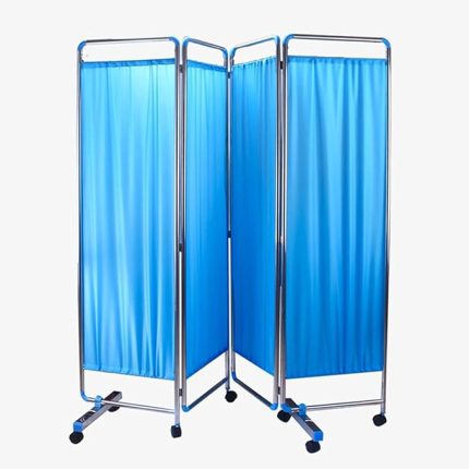 Bedside Screen Stand BSSS-213 – 4-Panel Medical Privacy Divider (Sky Blue)