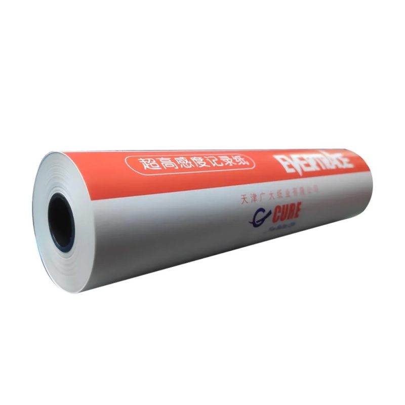 ECG Thermal Paper Roll 210mm x 30mm – Medical chart paper for ECG machines, high-resolution printing, thermal-sensitive surface.